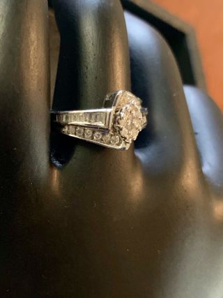 Vintage 14k White Gold 1/2 Ct Diamond Engagement Ring,  Sz 7 1/2 3