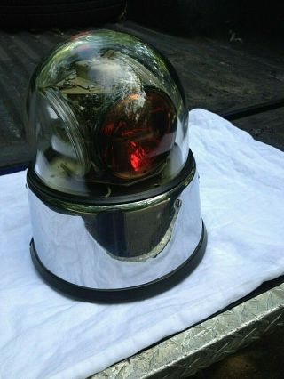 Vintage Large Federal Beacon Ray Light Model 175 Glass Dome 12 Volt 12 