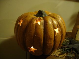 Antiqued Finish Stars Pumpkin Light
