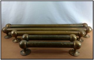 5 Vintage Brass Bar Rails W/ Ball Ends Hand Grab Railing Towel 1.  25 Diameter