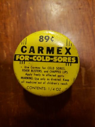 Rare Vintage Carmex Lip Balm Antique Milk Glass Jar Collectible Pharmacy Display