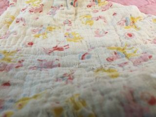 Vintage cutter quilt piece pink/white blocks,  patchwork,  farmhouse,  sunroom,  OOAK 3