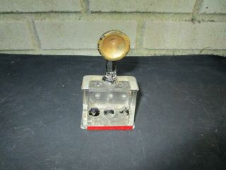 Antique Candy Container Glass Radio Tune In Old Paint & Metal Closure