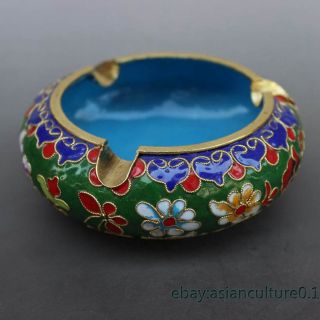 Old Collectible Decorate Cloisonne Hand - Carved Flower Usable Royal Pots Lj524