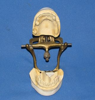 Antique Solid Brass Foster Dental Articulator Hinge,  Plaster Teeth Mold