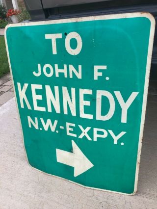 1960’s City Of Chicago Street Steel Sign John F Kennedy Expressway Vintage “wow”