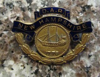 Vintage Dar Daughters Of The American Revolution Hampshire Pin Caldwell