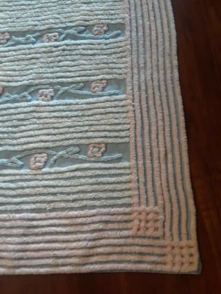 Vintage Chenille Bedspread Perfect For Crib Nursery Baby Boy Or Girl So Sweet
