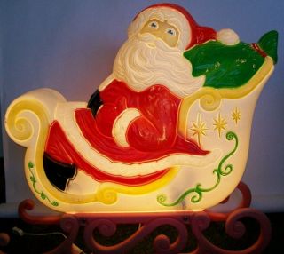 Grand Venture Santa In Sleigh Blow Mold 35 " X 12 " X 31.  5 " Christmas Vintage