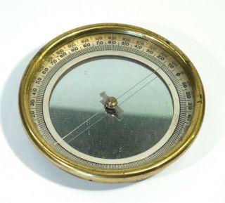 19th Century Antique Circular Brass Compass with Silvered Dial. 2