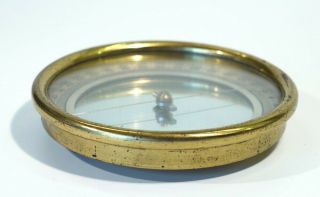 19th Century Antique Circular Brass Compass with Silvered Dial. 3