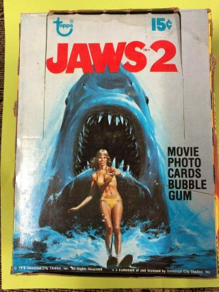 1978 Topps Jaws 2 Empty Display Box No Packs