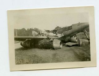 Photo Of A Destroyed Me 262 German Jet Fighter
