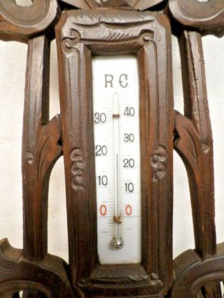 Antique Black Forest German Barometer With Thermometer 2