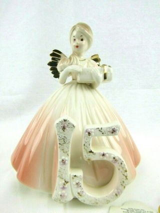 Vintage Josef Originals 15th Birthday Angel Figurine Girls Through The Years Tag