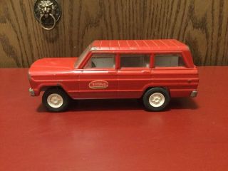 Vintage Tonka Pressed Steel Jeep Wagoneer Red 1960’s In.