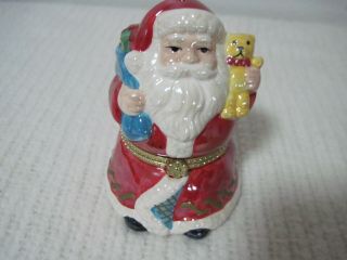 Mr.  Christmas Music Box And Motion Ornament Santa Ceramic Porcelain (a)
