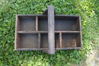 Vintage Wooden Tool Caddy Box Primitive