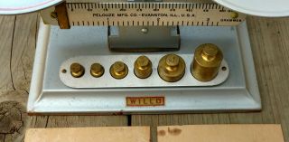 Vintage Pelouze Mfg Co.  Apothecary Laboratory Desktop Scale w/ Weights 3