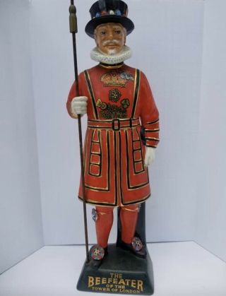 Beefeater Yeoman Staffordshire Carlton Ware Hand Painted Ceramic Gin Decanter