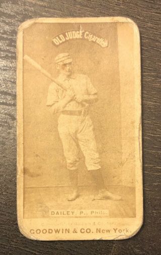 1887 N172 Edward Dailey Batting Philadelphia Vtg Baseball Card Old Judge Oj