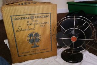 Vintage Ge 10 In.  Non - Oscillating Standard Fan W/original Box