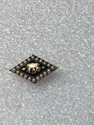 Rare 10k Solid Gold Alpha Delta Pi Sorority Pin Badge Reads Alpha Delta Phi 2