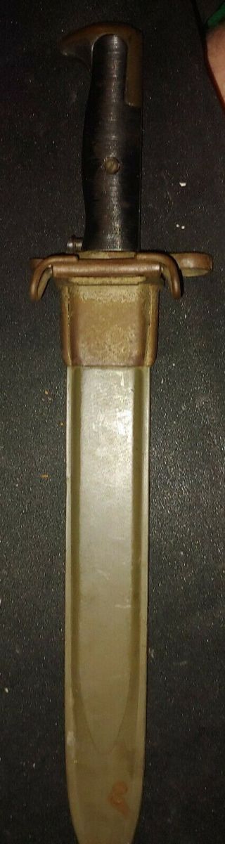 Wwii Us M1 Garand Bayonet Uc Utica Cutlery With Scabbard 10 " Blade