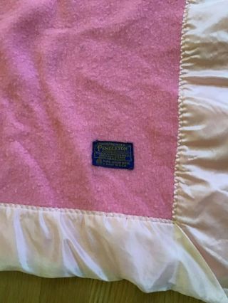 Vintage Pink Pendleton Wool Blanket 58 