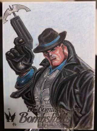 Dc Comics Bombshells Batman Sketch Card By Angelo De Capua