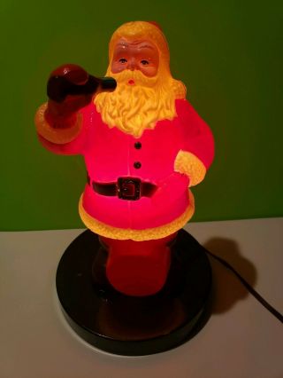 Old Vintage Santa Claus Drinking Coca Cola Coke Soda Pop Electric Light Lamp