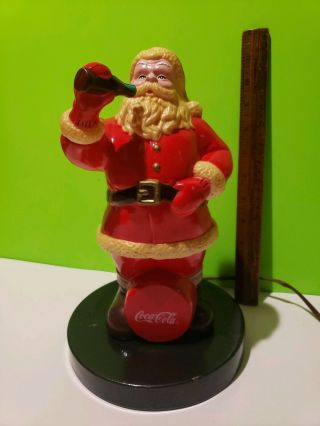 Old Vintage Santa Claus Drinking Coca Cola Coke Soda Pop Electric Light Lamp 3