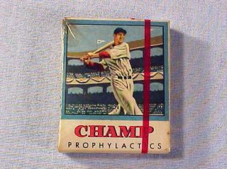Rare Antique Champ " Baseball " Condom Prophylatics Nos Factory 1930s