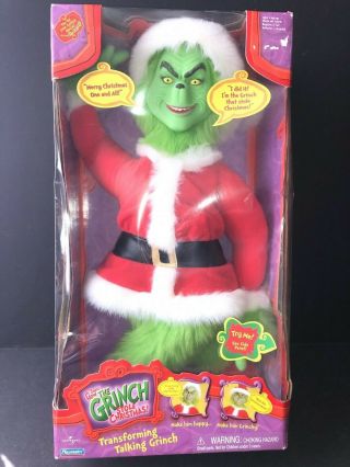 Vintage Dr.  Seuss The Grinch Stole Christmas Transforming Talking Doll 19 "