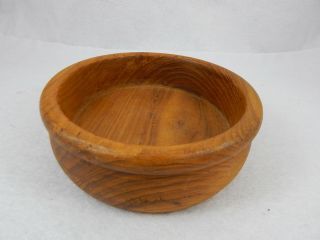 Vintage Primitive Wooden Wood Fruit Bowl 6 Inches In Diameter