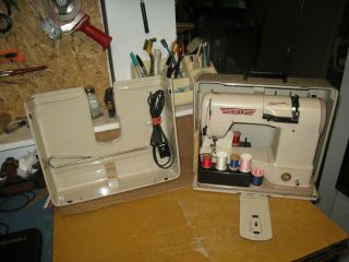 Vintage Elna Supermatic Sewing Machine W/ Case & Accessories - Machine