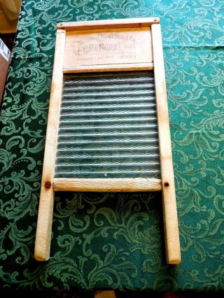 Antique National Washboard Co.  No.  864 Ribbed Glass Washboard