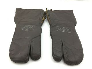 Vintage Wwii Usn Navy Leather Aviator Gunner Military Size Medium M Gloves Usa