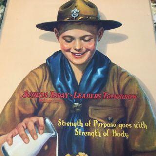 Boy Scout Poster 30 " X 23 " Kellogg Co.  Scouts Today - Leaders Tomorrow