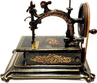 Rare Antique Sewing Machine Hurtu Et Hautin La Productive France 1874