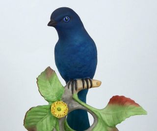 Vintage Boehm Porcelain Indigo Bunting Bird Figurine 10 