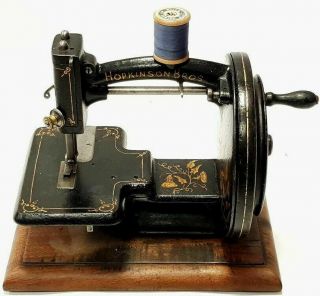 Top Very Rare Antique Miniature Sewing Machine Hopkinson Bross Circa 1891 Uk