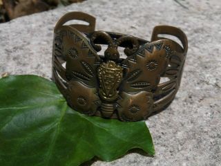 Vintage Solid Copper Navajo Butterfly Cuff Bracelet