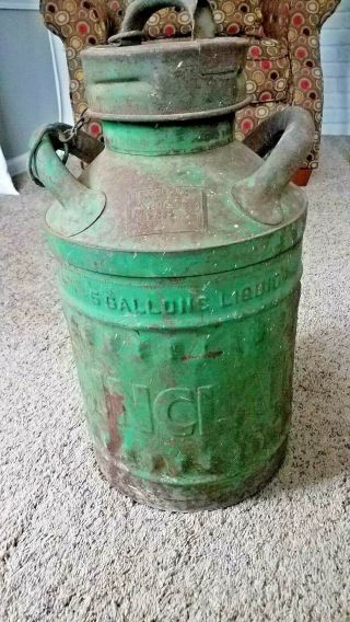 Vintage Sinclair 5 Gallon Oil Can Embossed Metal Refinery