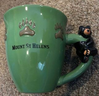 Mount St Helens Oregon Black Bear Paws Ceramic Coffee Mug Cup 3 - D Figural Mug
