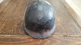 Us Ww2 M1 Helmet Fixed Bale Front Seam W/ Ww2 Helmet Liner