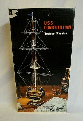 Wow Vintage C.  Mamoli " U,  S.  S.  Constitution " Sectional View Wood Ship Model Kit