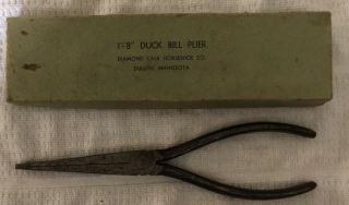 Vintage Diamond Calk & Horseshoe Co.  Duck Bill Pliers 1 - 8” Duluth Mn