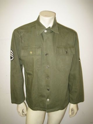 Wwii Usmc Hbt Combat Shirt Jacket 13 Star Buttons Size Small
