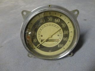Vintage Curved Glass Ac 100 Mph Speedometer Hot Rod Ford Chevy Patina Old School